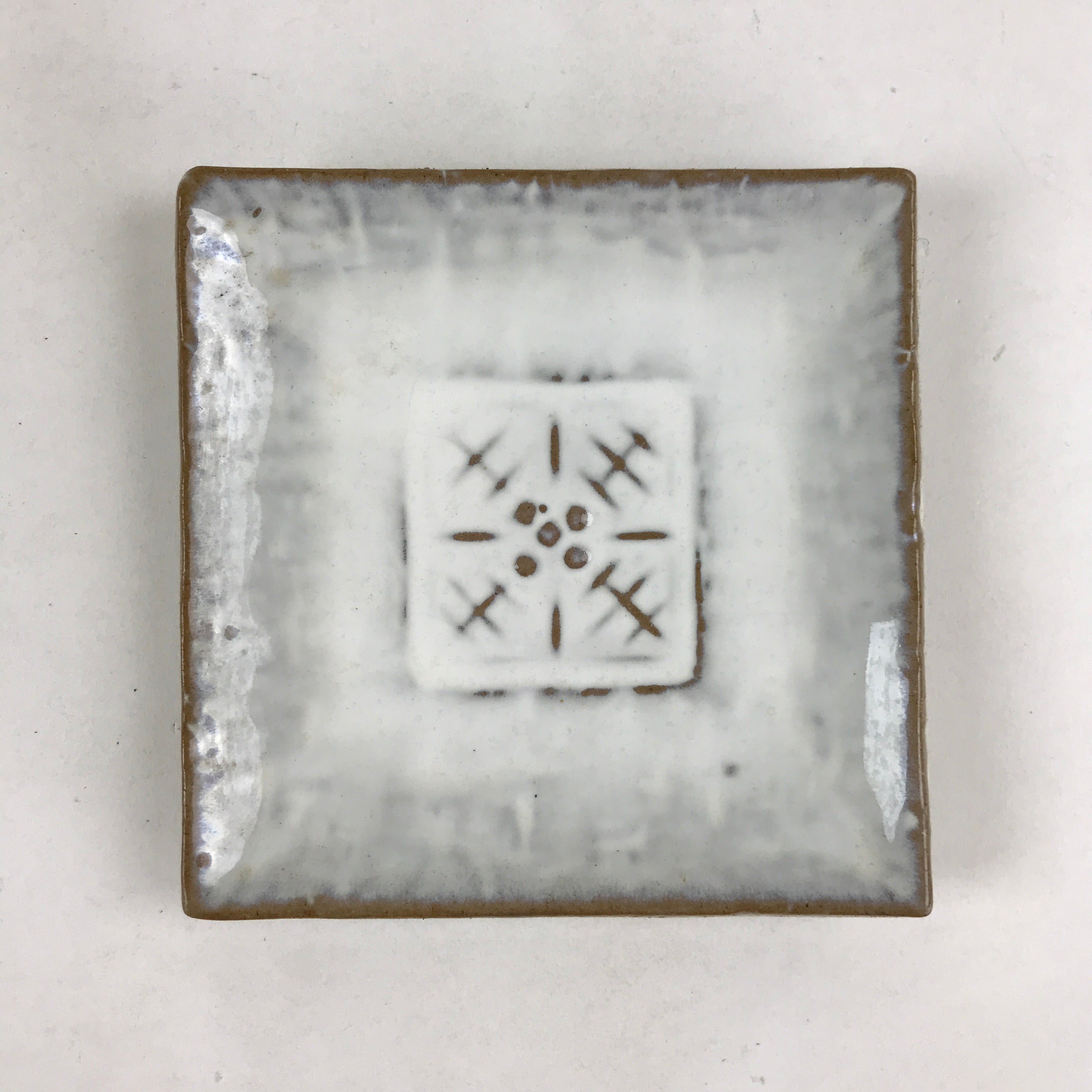 Japanese Ceramic Square Small Plate Vtg White Meimeizara Kozara Yakimono PY479