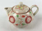 Japanese Ceramic Stacking Lidded Teapot Teacup Saucer Set Floral Beige Red PY717