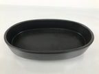 Japanese Ceramic Suiban Flower Vase Pottery Ikebana Accessory Black Oval Y560