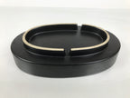 Japanese Ceramic Suiban Flower Vase Pottery Ikebana Accessory Black Oval Y560
