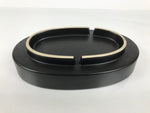 Japanese Ceramic Suiban Flower Vase Pottery Ikebana Accessory Black Oval Y560