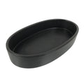 Japanese Ceramic Suiban Flower Vase Pottery Ikebana Accessory Black Oval Y560