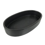 Japanese Ceramic Suiban Flower Vase Pottery Ikebana Accessory Black Oval Y560