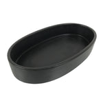 Japanese Ceramic Suiban Flower Vase Pottery Ikebana Accessory Black Oval Y560