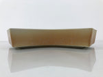 Japanese Ceramic Suiban Flower Vase Pottery Ikebana Accessory Curved Brown Y531