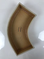 Japanese Ceramic Suiban Flower Vase Pottery Ikebana Accessory Curved Brown Y531