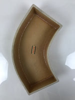 Japanese Ceramic Suiban Flower Vase Pottery Ikebana Accessory Curved Brown Y531