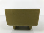 Japanese Ceramic Suiban Flower Vase Pottery Ikebana Accessory Gold Square Y533