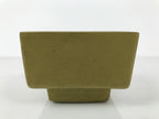 Japanese Ceramic Suiban Flower Vase Pottery Ikebana Accessory Gold Square Y533