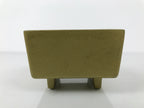 Japanese Ceramic Suiban Flower Vase Pottery Ikebana Accessory Gold Square Y533