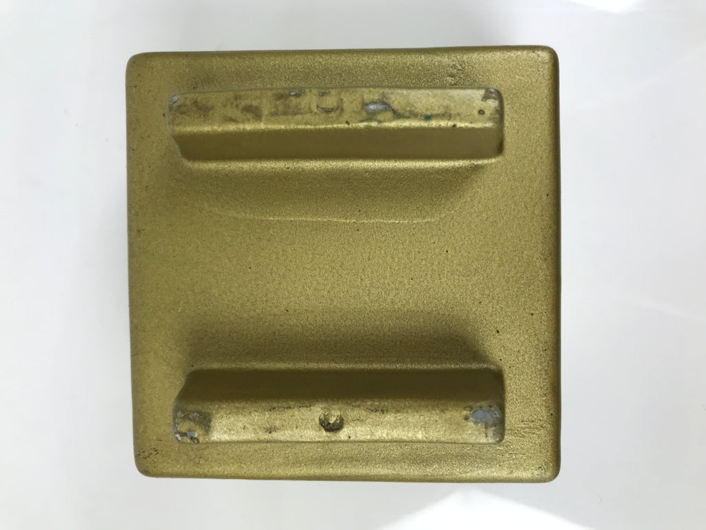 Japanese Ceramic Suiban Flower Vase Pottery Ikebana Accessory Gold Square Y533