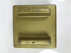 Japanese Ceramic Suiban Flower Vase Pottery Ikebana Accessory Gold Square Y533