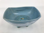Japanese Ceramic Suiban Flower Vase Pottery Ikebana Accessory Light Blue Y561