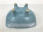 Japanese Ceramic Suiban Flower Vase Pottery Ikebana Accessory Light Blue Y561