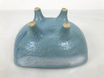 Japanese Ceramic Suiban Flower Vase Pottery Ikebana Accessory Light Blue Y561