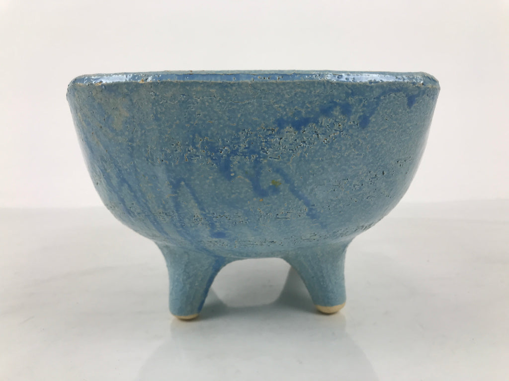 Japanese Ceramic Suiban Flower Vase Pottery Ikebana Accessory Light Blue Y561