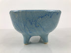 Japanese Ceramic Suiban Flower Vase Pottery Ikebana Accessory Light Blue Y561
