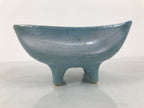 Japanese Ceramic Suiban Flower Vase Pottery Ikebana Accessory Light Blue Y561