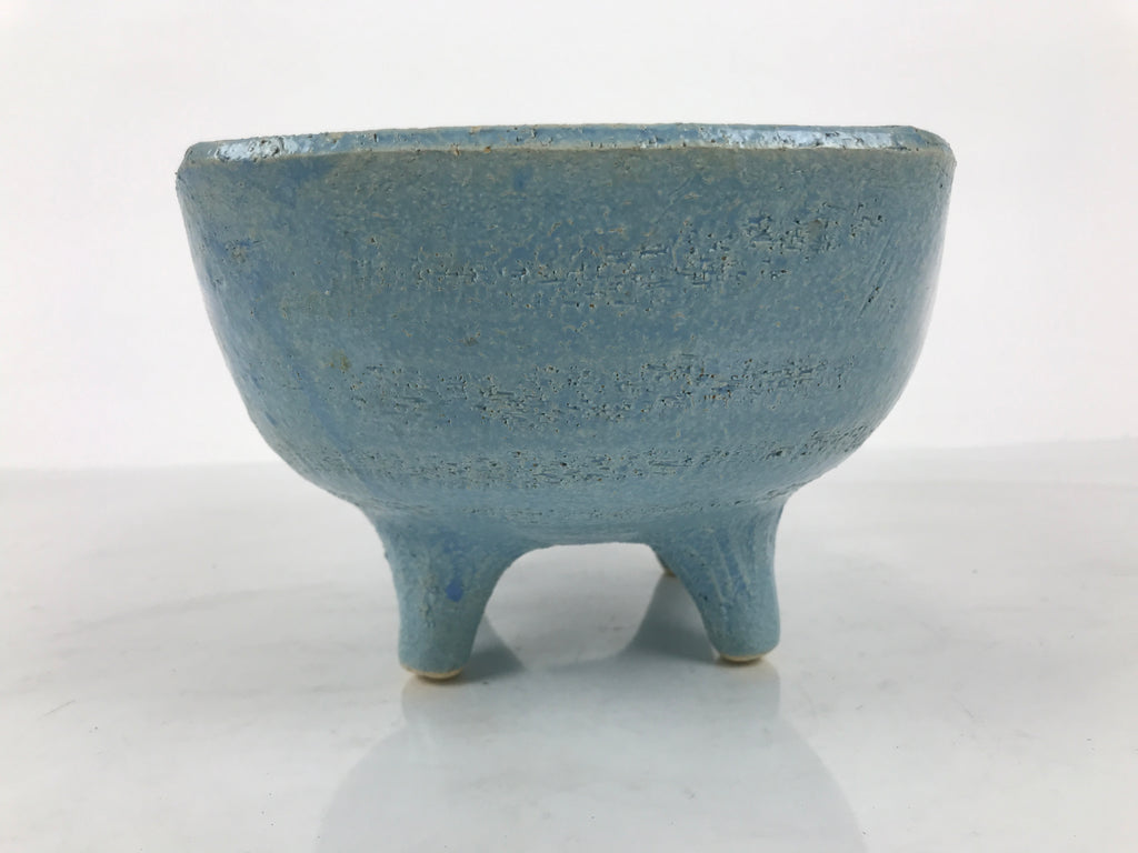 Japanese Ceramic Suiban Flower Vase Pottery Ikebana Accessory Light Blue Y561