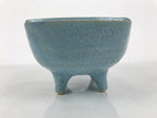 Japanese Ceramic Suiban Flower Vase Pottery Ikebana Accessory Light Blue Y561