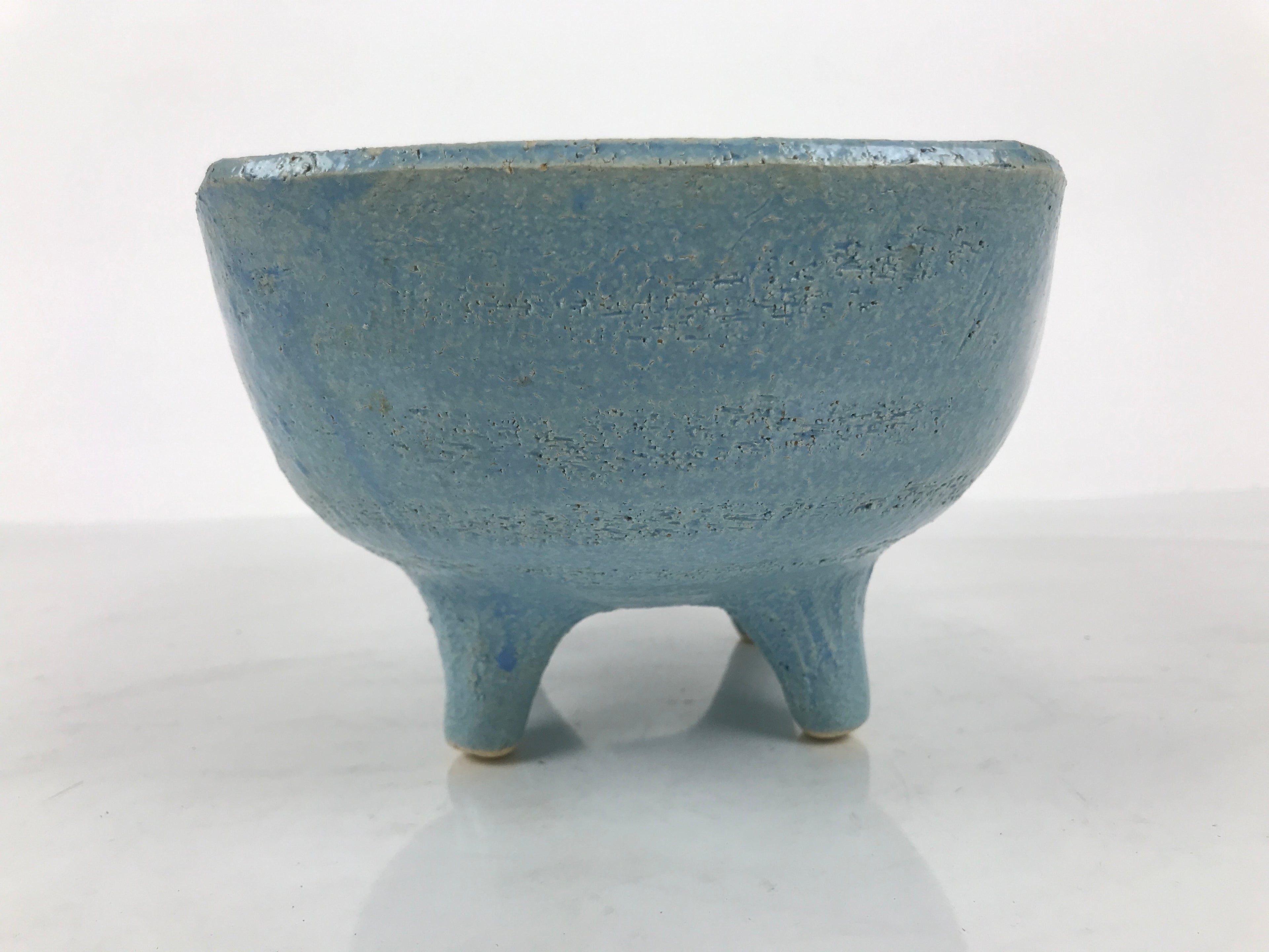Japanese Ceramic Suiban Flower Vase Pottery Ikebana Accessory Light Blue Y561