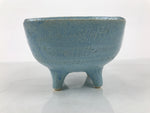 Japanese Ceramic Suiban Flower Vase Pottery Ikebana Accessory Light Blue Y561