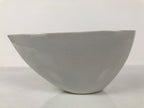 Japanese Ceramic Suiban Flower Vase Pottery Ikebana Accessory Narrow White Y534