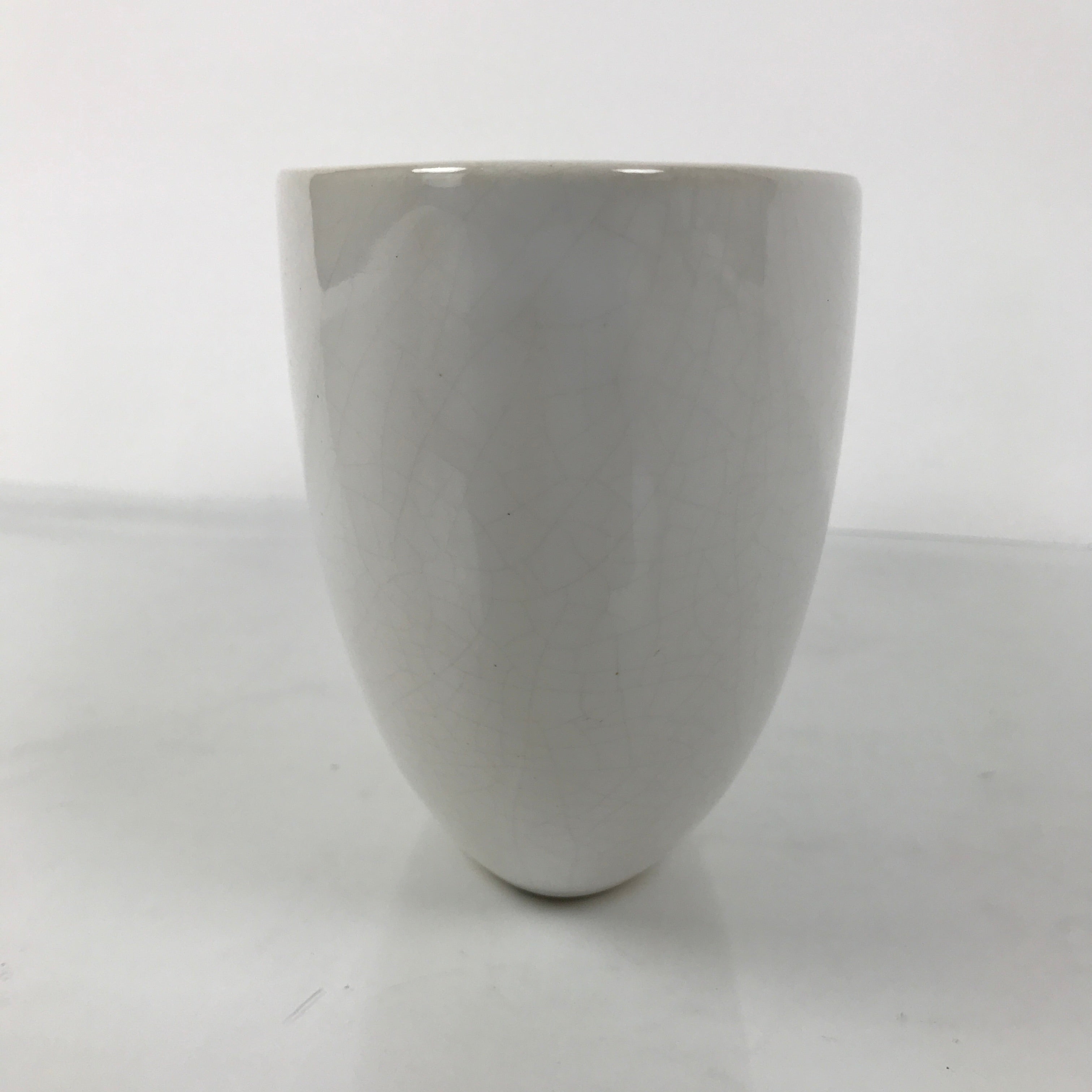 Japanese Ceramic Suiban Flower Vase Pottery Ikebana Accessory Narrow White Y534