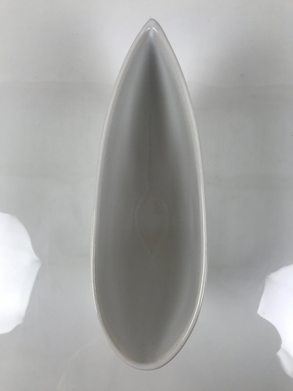 Japanese Ceramic Suiban Flower Vase Pottery Ikebana Accessory Narrow White Y534