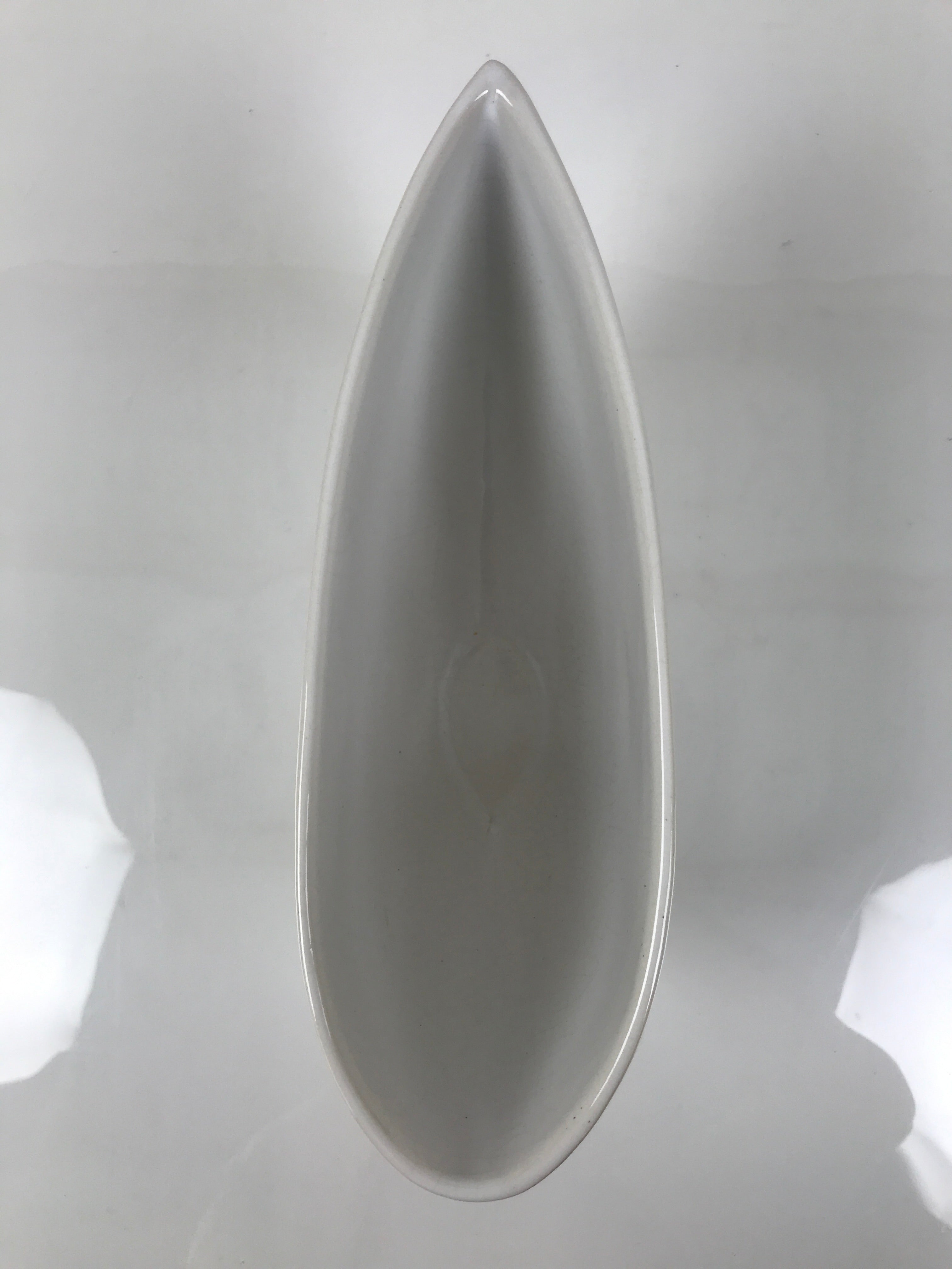 Japanese Ceramic Suiban Flower Vase Pottery Ikebana Accessory Narrow White Y534