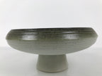 Japanese Ceramic Suiban Flower Vase Pottery Ikebana Arrangement Gray Blue Y526