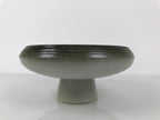 Japanese Ceramic Suiban Flower Vase Pottery Ikebana Arrangement Gray Blue Y526