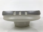Japanese Ceramic Suiban Flower Vase Pottery Ikebana Arrangement Gray White Y521