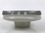 Japanese Ceramic Suiban Flower Vase Pottery Ikebana Arrangement Gray White Y521