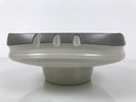 Japanese Ceramic Suiban Flower Vase Pottery Ikebana Arrangement Gray White Y521