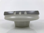 Japanese Ceramic Suiban Flower Vase Pottery Ikebana Arrangement Gray White Y521