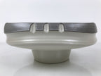Japanese Ceramic Suiban Flower Vase Pottery Ikebana Arrangement Gray White Y521