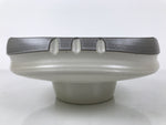 Japanese Ceramic Suiban Flower Vase Pottery Ikebana Arrangement Gray White Y521