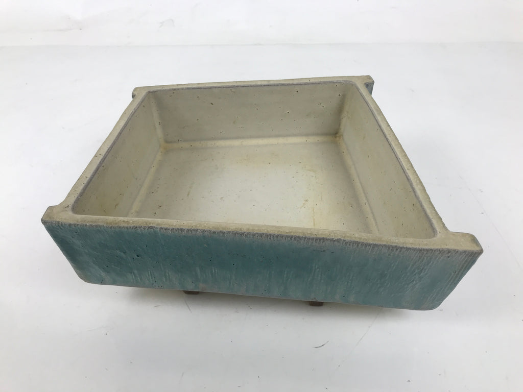 Japanese Ceramic Suiban Flower Vase Pottery Ikebana Arrangement Light Blue Y378