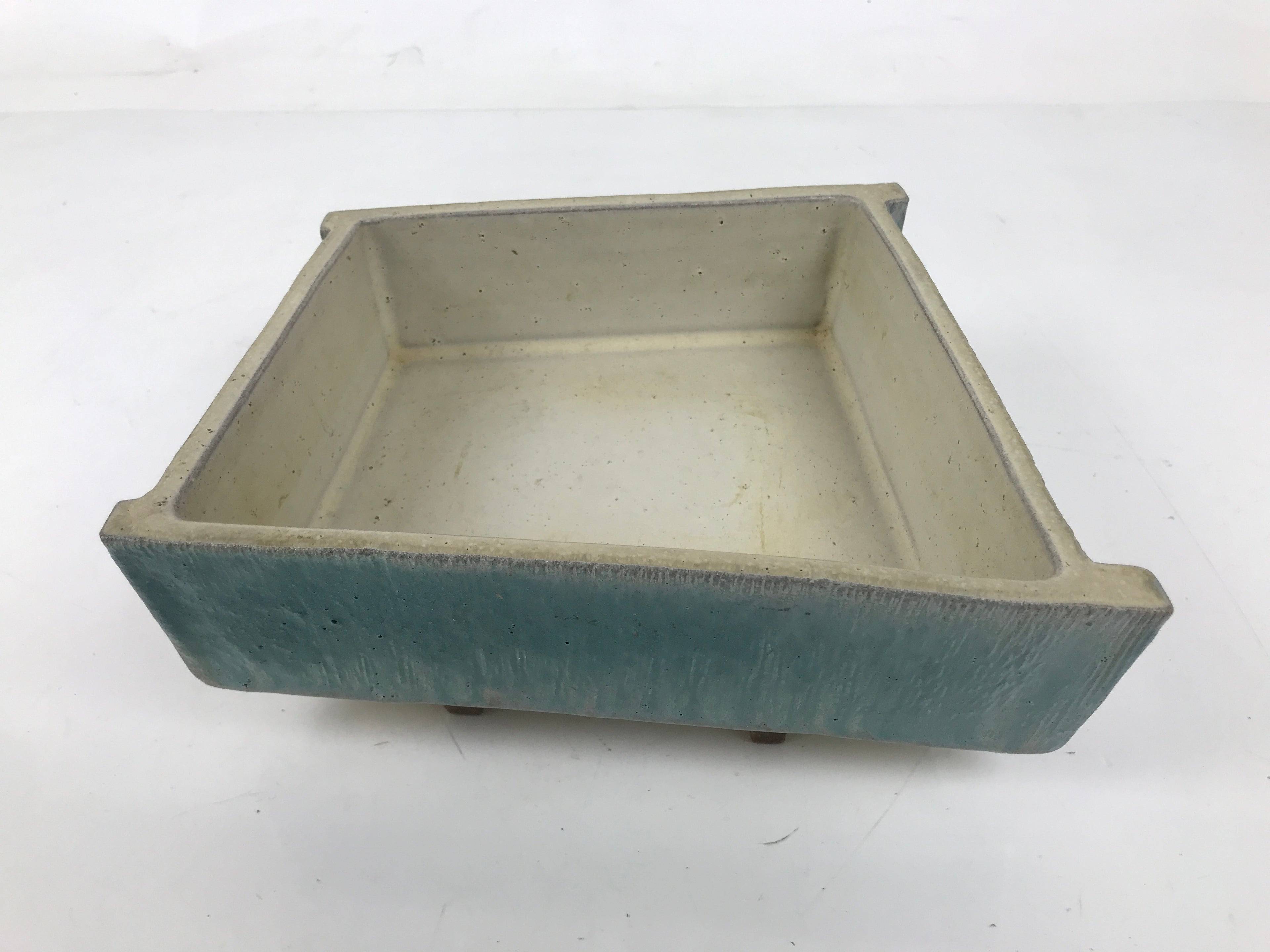 Japanese Ceramic Suiban Flower Vase Pottery Ikebana Arrangement Light Blue Y378