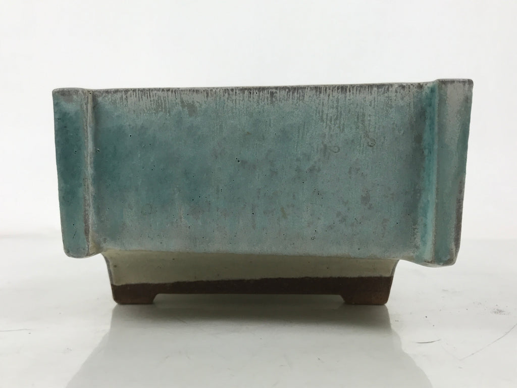 Japanese Ceramic Suiban Flower Vase Pottery Ikebana Arrangement Light Blue Y378