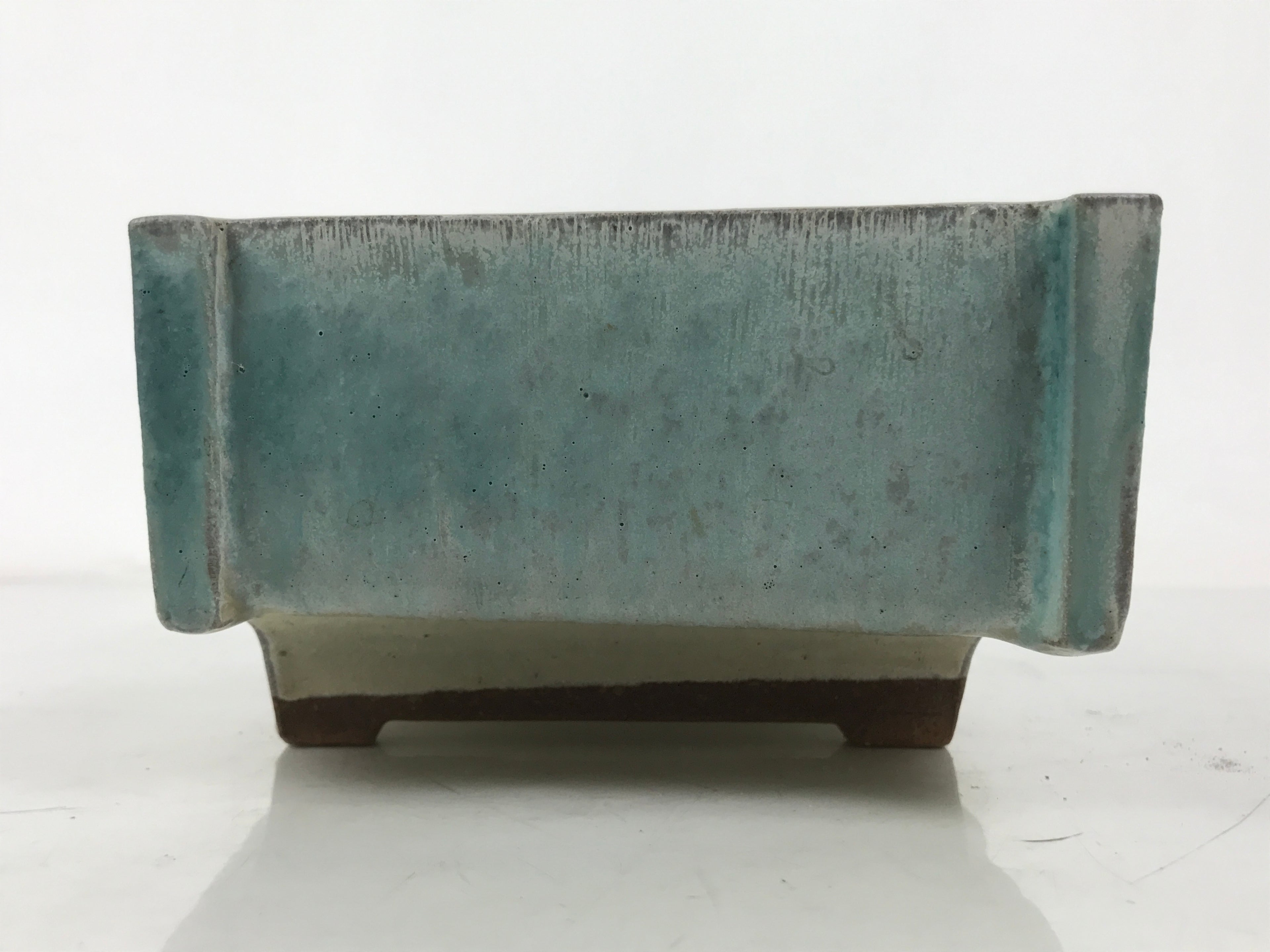 Japanese Ceramic Suiban Flower Vase Pottery Ikebana Arrangement Light Blue Y378