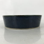 Japanese Ceramic Suiban Flower Vase Pottery Ikebana Arrangement Oval Blue Y408