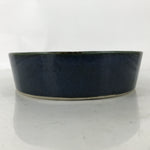 Japanese Ceramic Suiban Flower Vase Pottery Ikebana Arrangement Oval Blue Y408