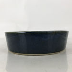 Japanese Ceramic Suiban Flower Vase Pottery Ikebana Arrangement Oval Blue Y408