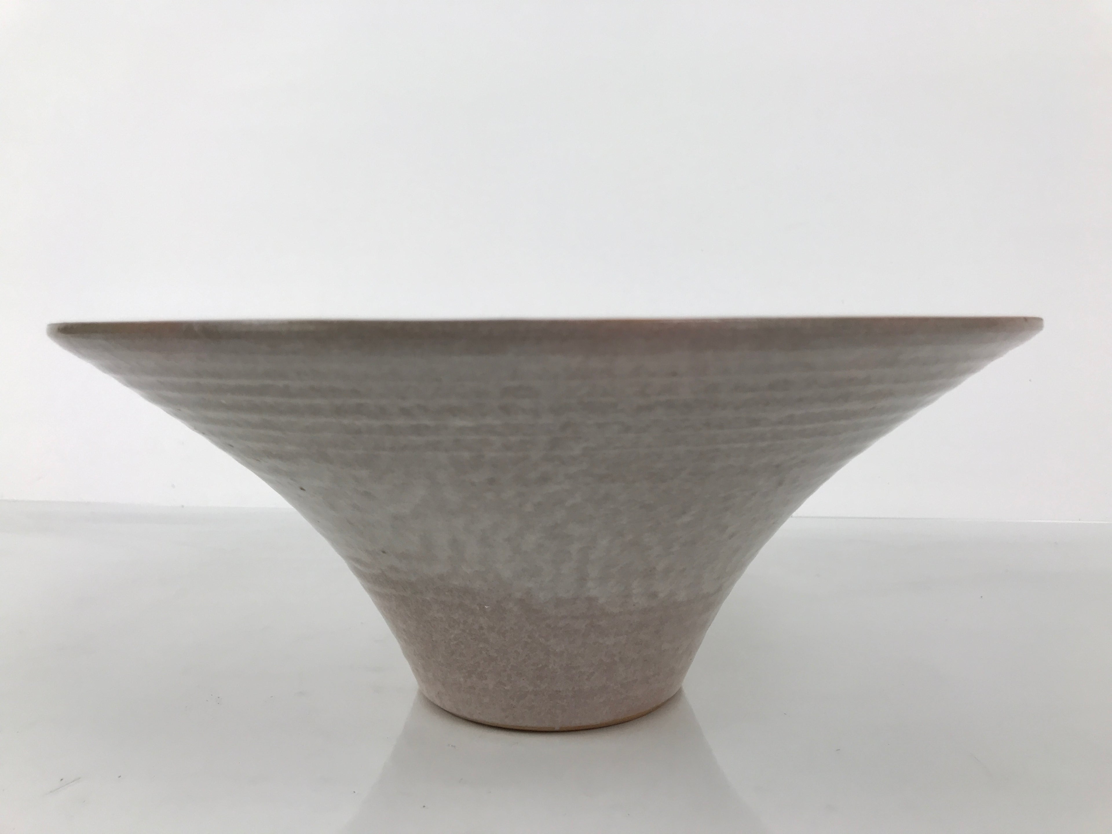 Japanese Ceramic Suiban Flower Vase Pottery Ikebana Arrangement Pink Gray Y525