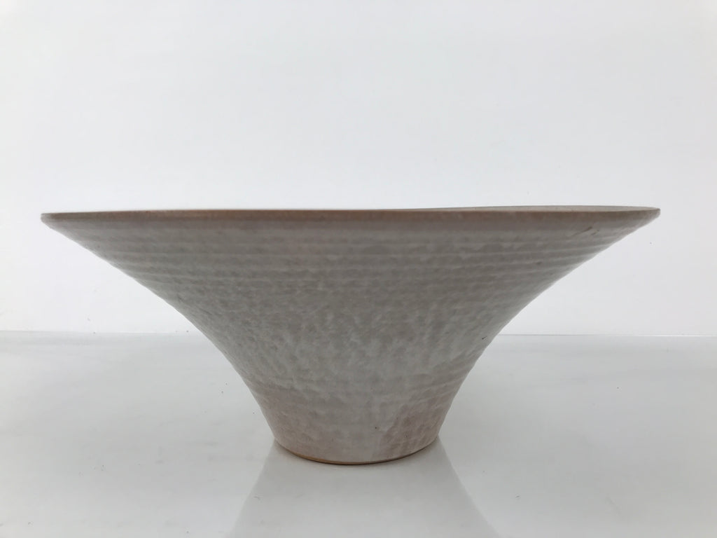 Japanese Ceramic Suiban Flower Vase Pottery Ikebana Arrangement Pink Gray Y525