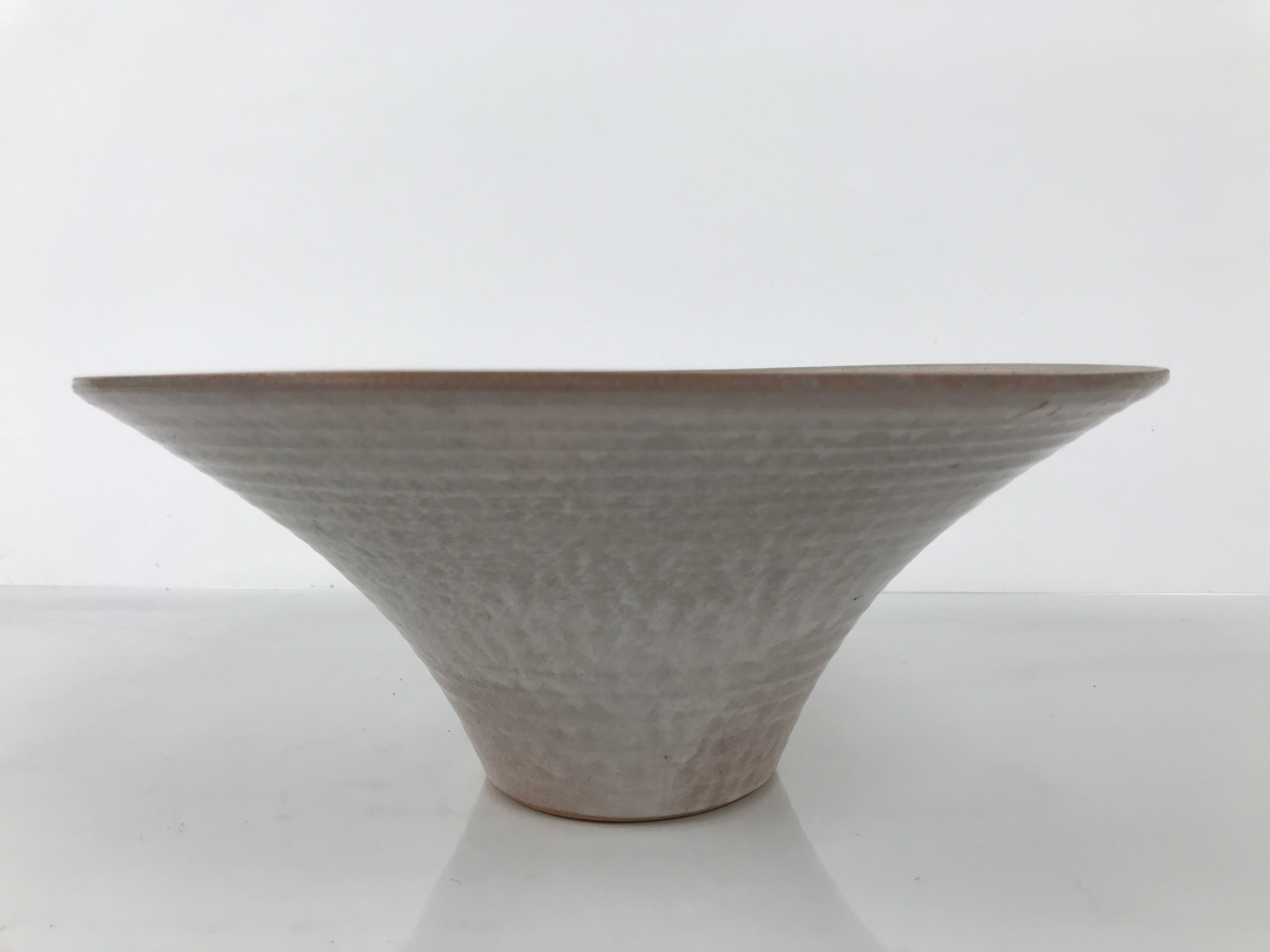 Japanese Ceramic Suiban Flower Vase Pottery Ikebana Arrangement Pink Gray Y525