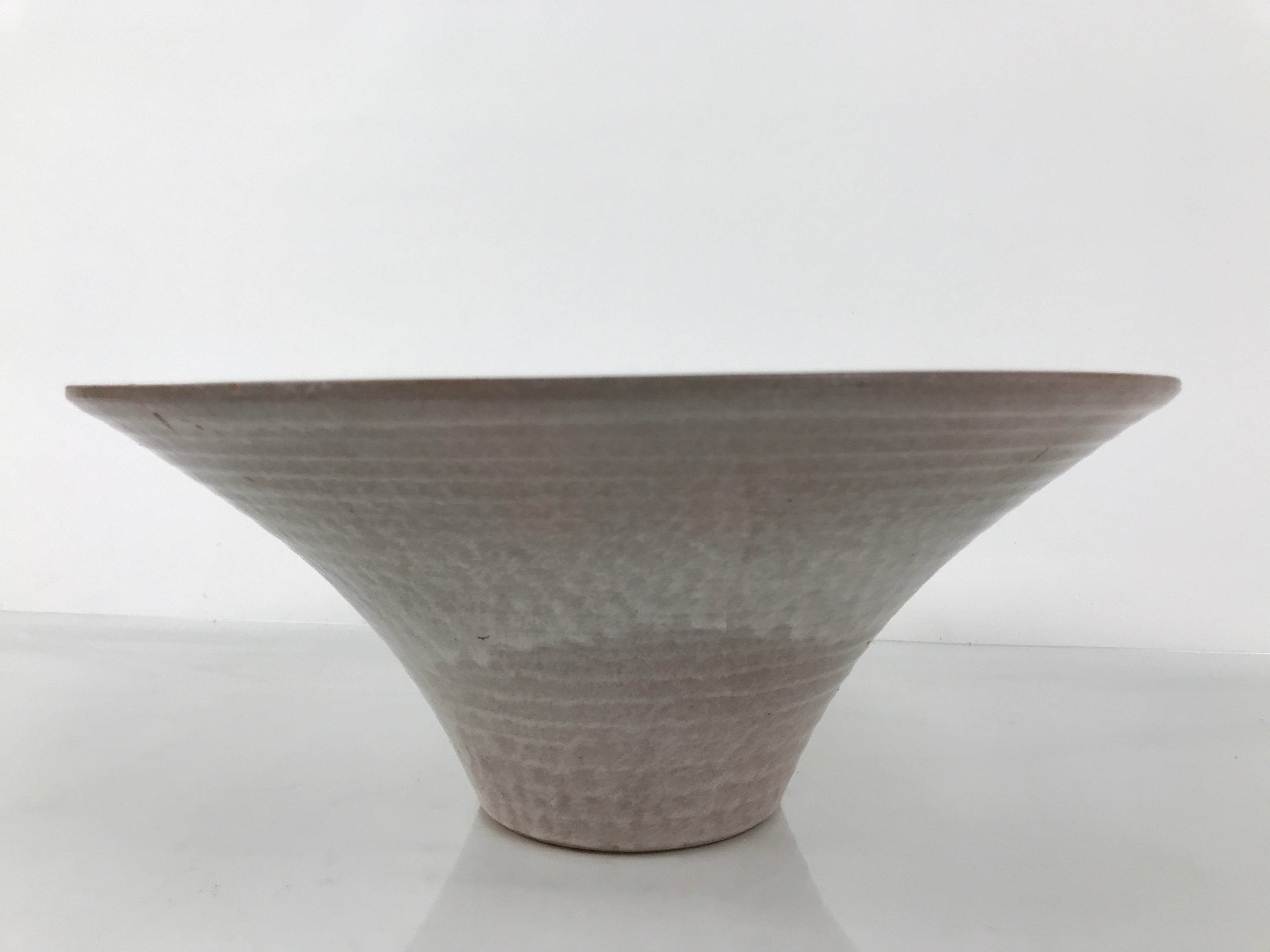 Japanese Ceramic Suiban Flower Vase Pottery Ikebana Arrangement Pink Gray Y525