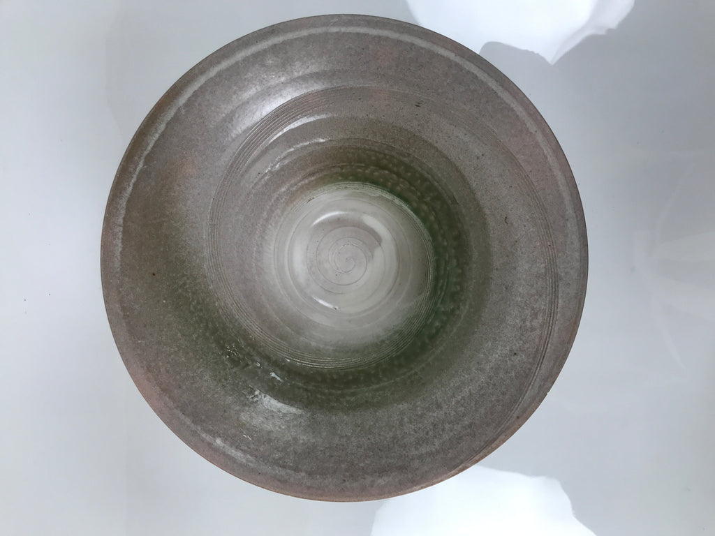 Japanese Ceramic Suiban Flower Vase Pottery Ikebana Arrangement Pink Gray Y525